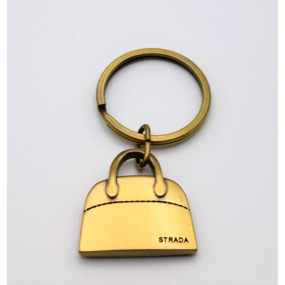 Vintage Strada Gold Toned Key Chain Purse Shape 1" x 1"
